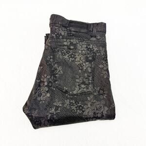 Paula Cahen D'Anvers Jeans Chupin Alto Leather Patterned Denim Size 32